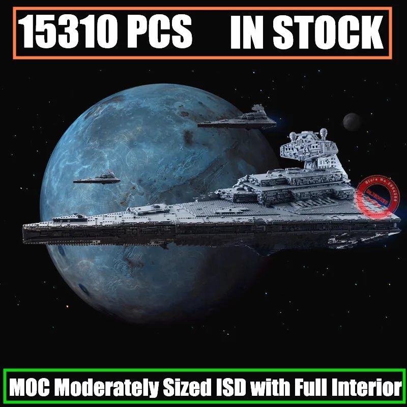 

New 15310PCS MOC-9018 Imperial Star Destroyer Moderately Sized ISD Full Interior Fit Legoings Star Wars Building Block Brick Toy