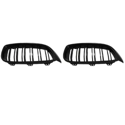 2X Front Grill Grilles Kidney Grill Replacement For BMW 4 Series F32 F33 F36 Double Slat M4 Sport Style Bright Black