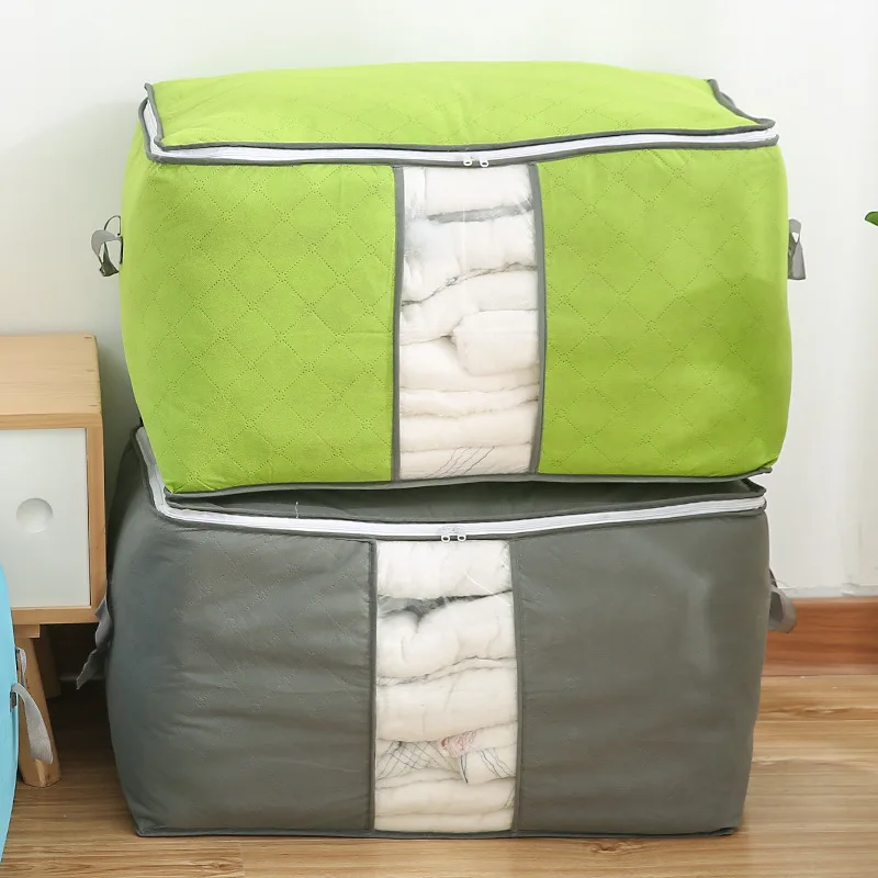 Нетканый портативный органайзер для хранения одежды 60x42x36 см складной шкаф Органайзер для подушки одеяло постельные принадлежности