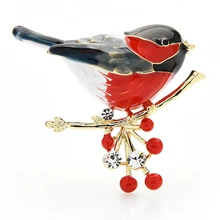 Bird Brooch Pins Designer Jewelry Gift Wuli Baby Quality Enamel New-Year Ainmal Ainmal