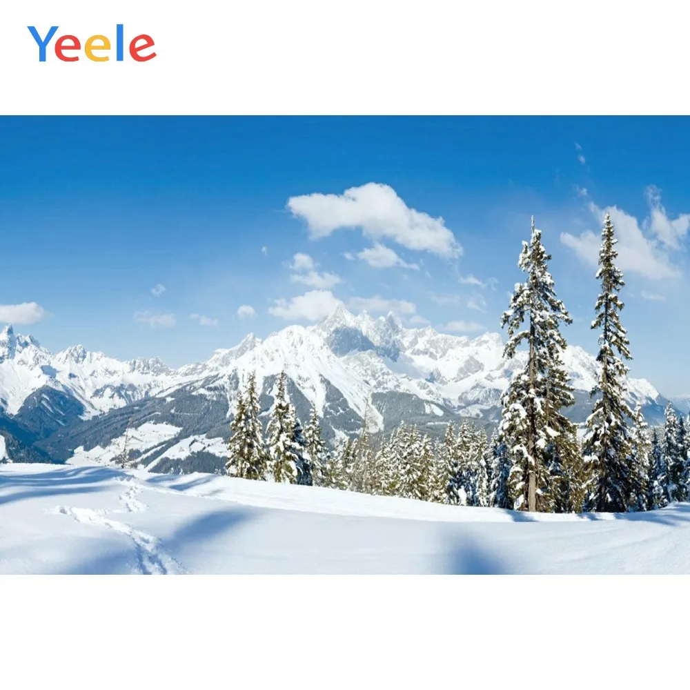 Фотофон Yeele с изображением пейзажа кровати зимнего снега горных деревьев персонализированные фотографические фоны для фотостудии - Цвет: NWH02930