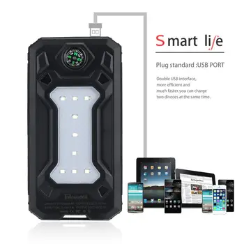 

Tollcuudda LHSJ01 10000mAH Ultra Light Weight External Battery Power Bank Portable Double USB Interface Charger With Compass