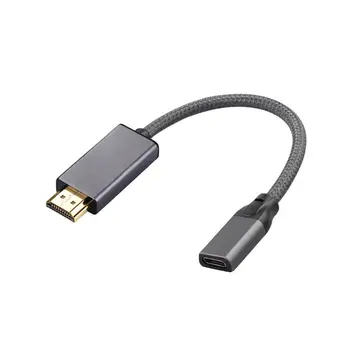 

USB C to HD-MI Female to Male Connection Cable 4K HDTV Adapter Converter for Smart Mobile Phone Notebook Monitor