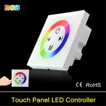 

DC12V 4A 86 Wall Mounted LED RGB Dimmer Touch Panel Controller for fita RGB LED Strip tape DIY Home Lighting white Crystal Glass