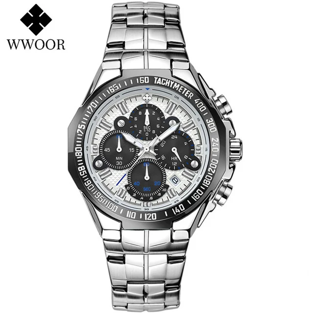Men's Luxury Waterproof Chronograph Sports Watch - Fashionable Quartz Full Steel Design