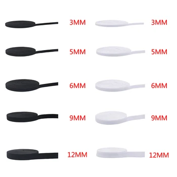 

10meter 3-12mm White Black Woven Flat Knitted Flat Elastic Band Sewing Elastic Cord Stretch Rope DIY Craft Sewing Accessories