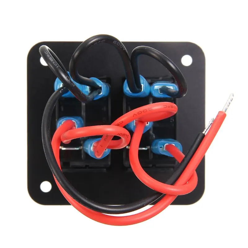 1pc Universal Blue Rocker Switch Panel LED Light Bar & Rear Light 12V 24V 5 Pin ON/Off Toggle Switch Control Panel with LED