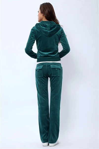 Spring/Fall 2021 Women's Brand Velvet Fabric Tracksuits Velour Suit Women Track Suit Hoodies And Pants Fat Sister Sportswear