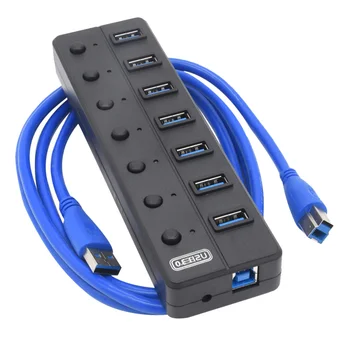 

Durable Cable Distributor USB3.0 Adapter High Speed 7-Port USB Hub Converter for Computer Home Office School
