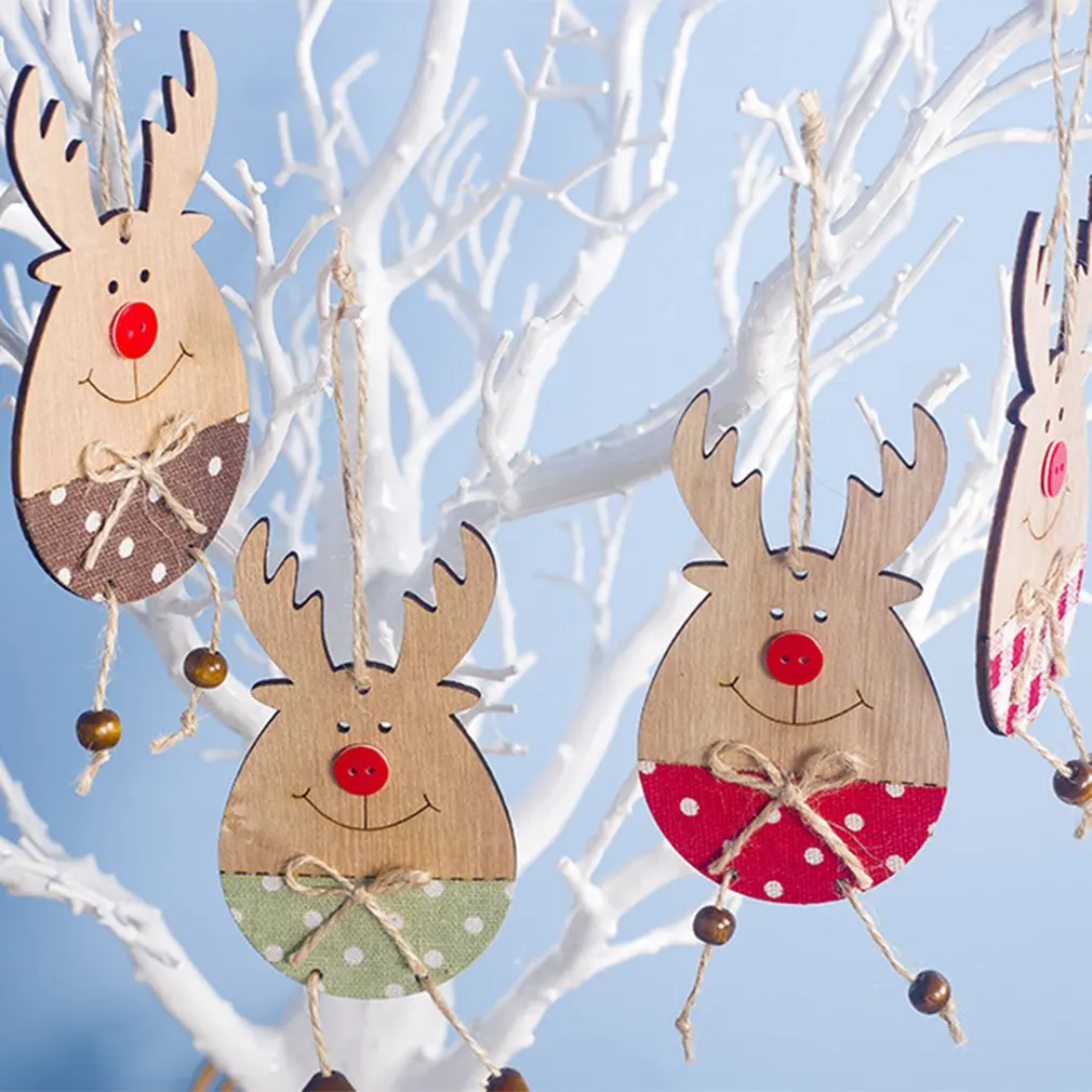Рождественские украшения, деревянная подвеска, смайлик, лось, пеньковая веревка, подвеска, кнопка, Рождественская елка, украшение, кулон