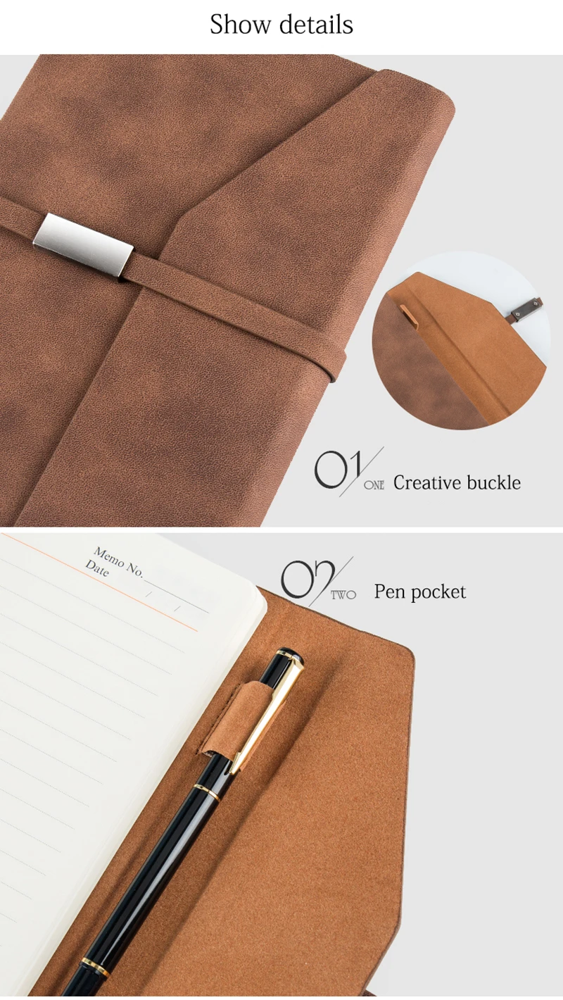 Business Office Notebooks Stationery Loose Leaf Simple Work Journal Leather Diary