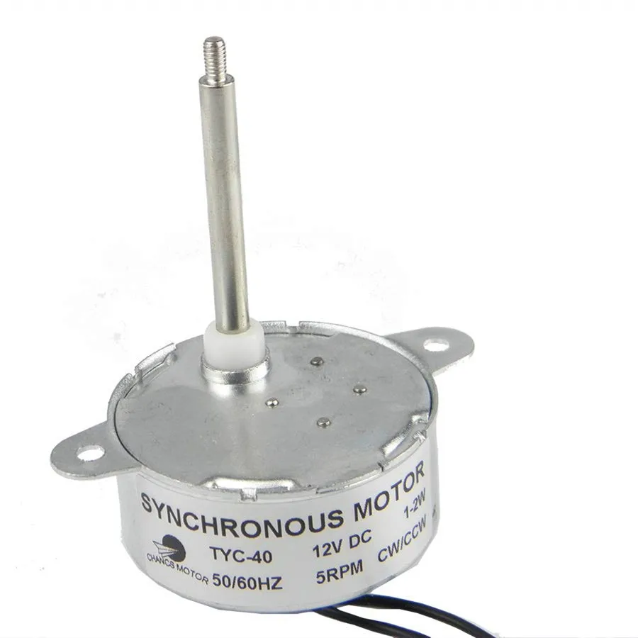 

Generic TYC-40 DC 12V Synchronous Motor 5RPM CW/CCW Shaft Length 4.6cm for Christmas decoration
