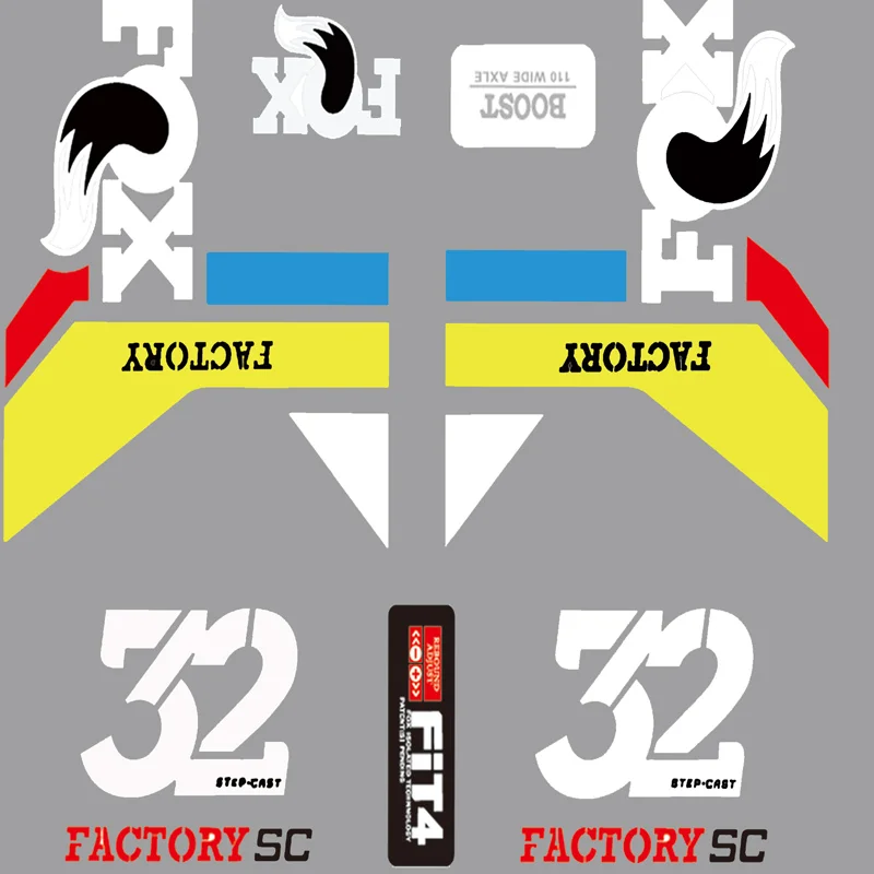 FOX FACTORY 32 наклейки на вилке/Горная дорога велосипед передняя вилка для 26er 27,5 er 29er виниловые наклейки солнцезащитный крем MTB DH гонки