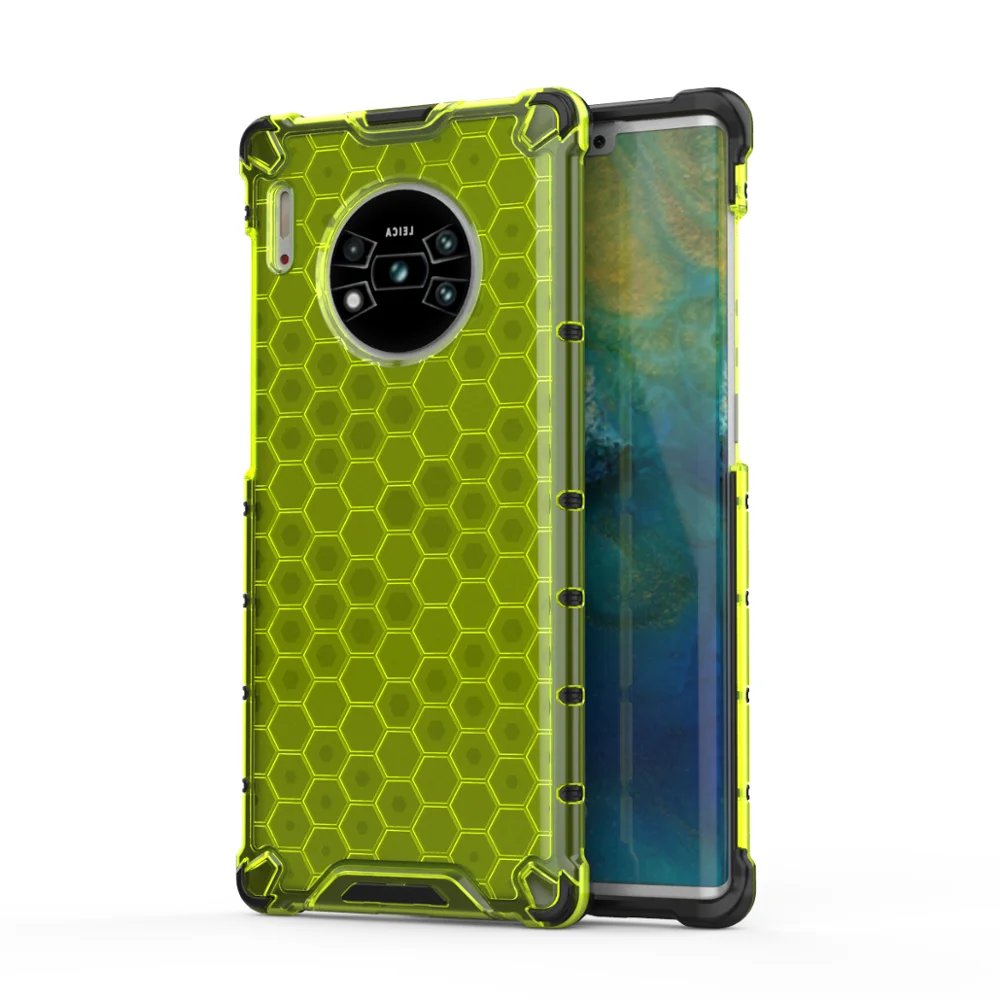 Green Противоударный защитный чехол для huawei mate 30 30Pro, чехол с Сотами, прочный прозрачный чехол для huawei P30 P30Pro, Гибридный Силиконовый чехол - Цвет: Green