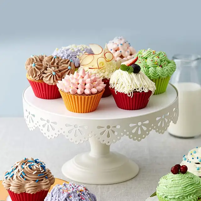 24 Pack Szilikon Öntőformák Cupcake Sütőcsészék Újrahasznosítható Muffin Csésze Bélés Szivárványos Csomagolók Nem Tapadó Torta Penész - Image 3