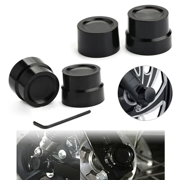 

Aluminum Black Wheel Axle Nut Cap Cover Front & Rear for Street Glide Sportster XL883 1200