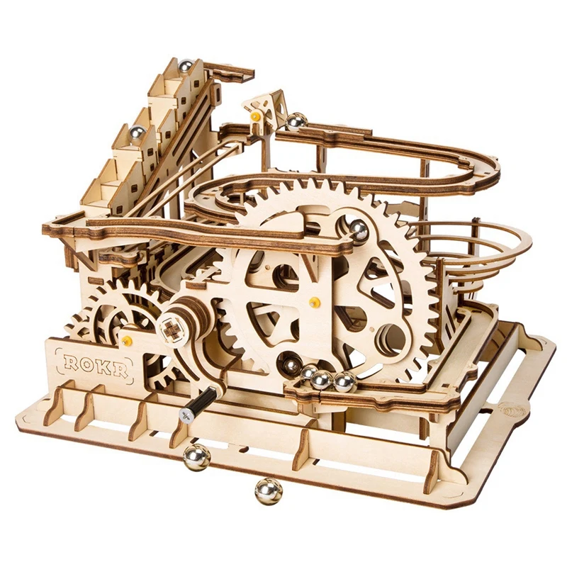 

Robotime Funny Marble Run Game Diy Waterwheel Coaster Wooden Model Building Kits Assembly Toy Best Christmas,Birthday Gift For B