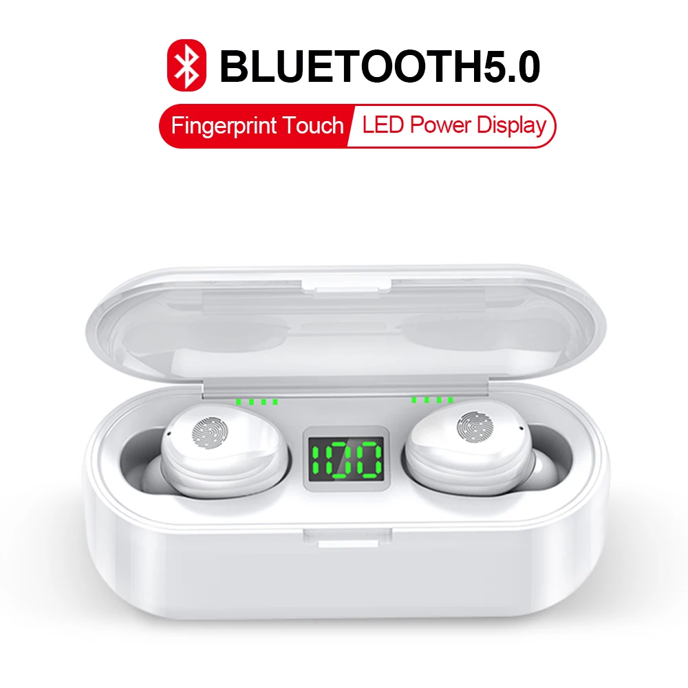 Mini Headphones F9 TWS Bluetooth 5 0 Earphones Earbuds In Ear Wireless Sport Gaming Headsets With Charging Case for Xiomi Phones