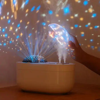 

1000ML Double Spray Humidifier Indoor Large Capacity USB Charging Smart Digital Display Wireless Projection Humidifier For Home