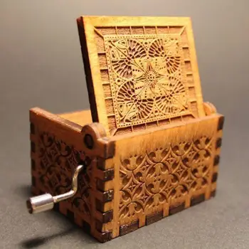 

Pine Singing Case Music Box Gift Home Toys Festival Retro Interesting Creative Engraved
