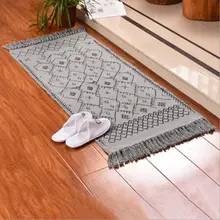 Серый геометрический ковер килим, хлопок, прикроватный коврик, тканый коврик, коврики для пола, для ванной комнаты, гостиной, кисточки, коврик