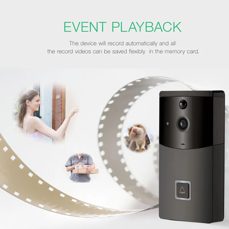 Wireless video intercom PIR Alarm Night vision Smart Home WiFi Security Door Bell 720P
