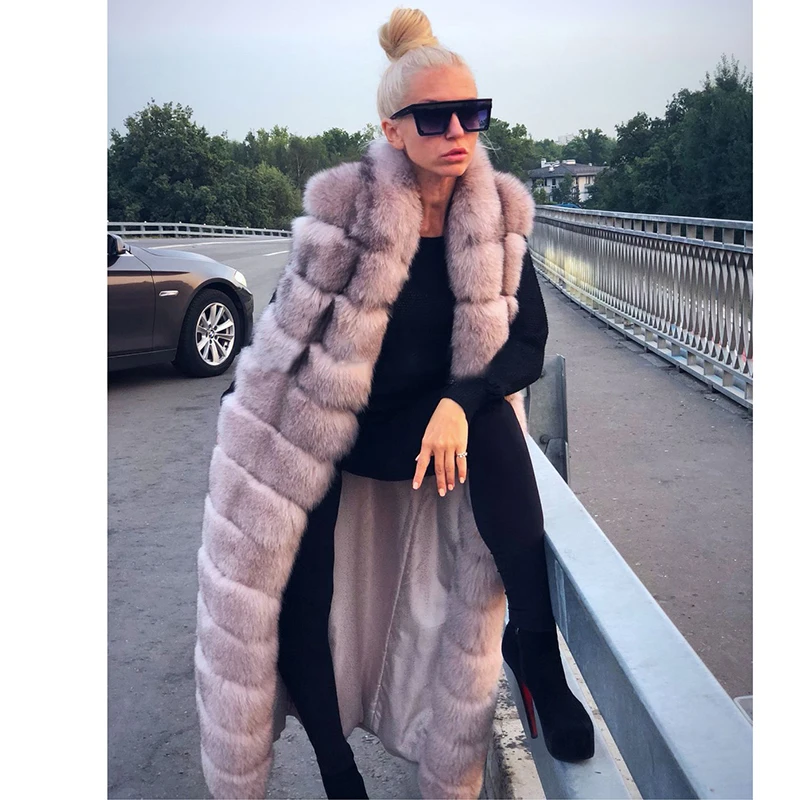 Tatyana Furclub новое женское длинное пальто Зимняя Толстая теплая верхняя одежда размера плюс Меховая куртка Высокая уличная 130 см Роскошная парка