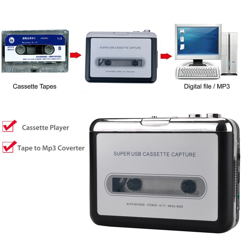 Cena Oryginalne oryginalne Ezcap 218 taśmy do komputera stare kasety do MP3 konwerter formatów rejestrator audio przechwytywania może być Walkman odtwarzacz muzyczny