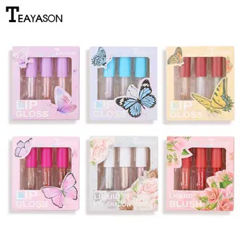 

TEAYASON 3Pcs/lot Polarized Lip Oil Moisturizer Long-wearing Blush Highlight Lip Gloss Set High-gloss Brighten Makeup Set TSLM1