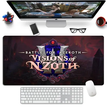 

Large World of Warcraft Mouse pad Gamer Visions of N'Zoth Otaku Gaming XL Mousepad Rubber Locking Edge Computer Desk Mat