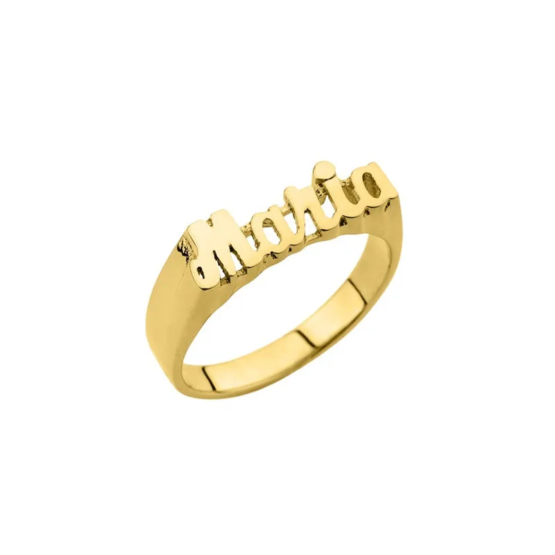 

HIYONG Custom Name Handmade Ring Custom Ring Gold Stainless Steel Letter Rings For Women Men Wedding Bridesmaid Best Friends