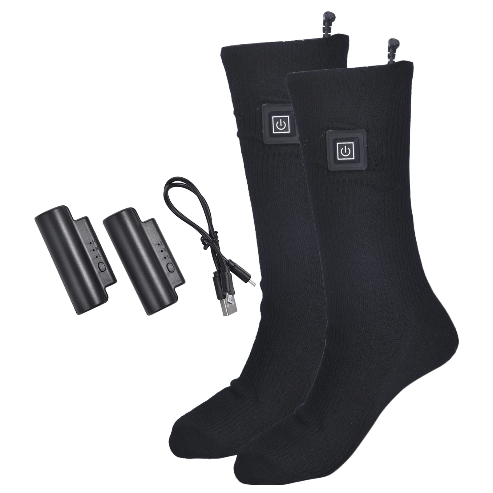 3.7V Electric Heating Socks Rechargeable Battery Powered Winter Wamer Socks Foot Wamer Outdoor Camping Skiing Cyling
