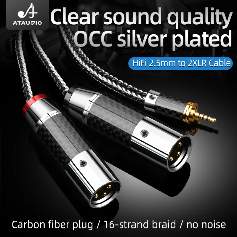 Cabo de Equilíbrio Hifi 2.5 mm Trrs para 2xlr Cabo Banhado a Silvr de Occ 2.5 para Astell & Kern Ak100ii Ak120ii Ak240 Ak380 Ak320 de Alta Qualidade - Image 4