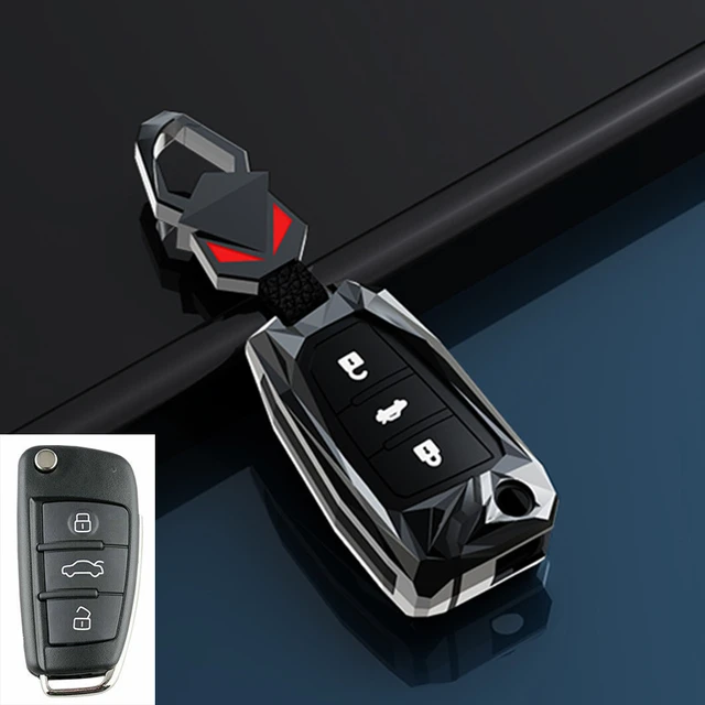 Funda de aleación para llave remota de coche, carcasa para Audi A3 8P A4 B7  B8