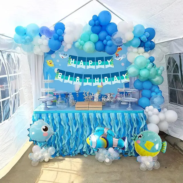 Under The Sea Party Supplies Kids Birthday Party Decorations Ocean Shark  Mermaid Balloons Cake Topper 1st Anniversary Decor - Price history & Review, AliExpress Seller - meidding Official Store