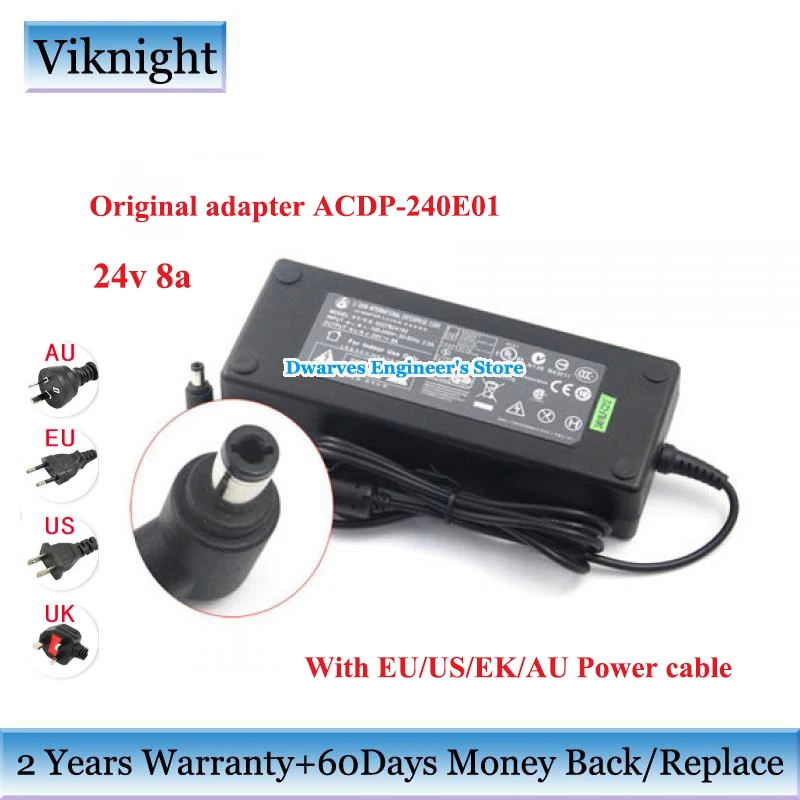 

Genuine 24V 8A 192w LCD power supply Adapter charger for SONY ACDP-240E01 Lishin PCGA-AC 0227B24192 Laptop Monitor adapter