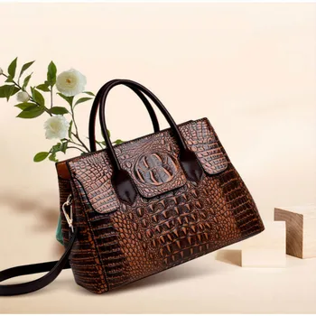 

Large Capacity Crocodile Pattern Women Handbags High Quality Pu Crossbody Bags Totes Alligator Multipurpose Ladies Shoulder Bags
