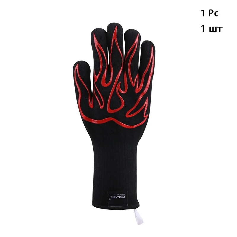 GMG BBQ Gloves Heat Resistant Silicone Non-Slip Fireproof Cooking Baking Barbecue Quilted Liner Silicone Oven Mitts  Kitchen waterproof safety boots Safety Equipment