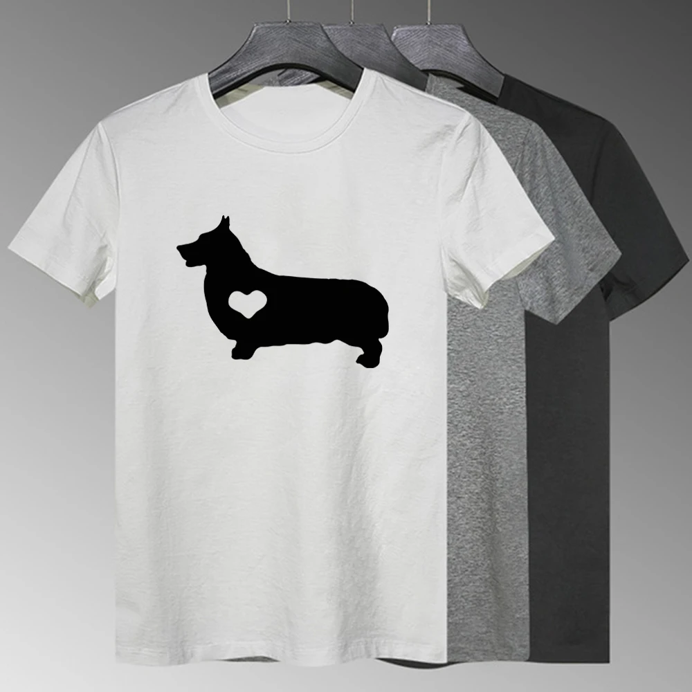 

Streetwear Print beautiful Quality T Shirt Breathable CORGI Oversize New Women T-shirt Black dog style Graphic Loose T Shirt