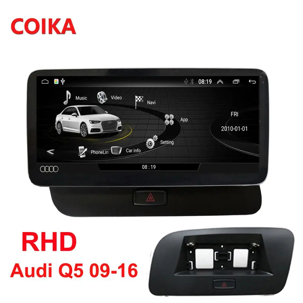 COIKA 10,2" ips автомобильный экран для Audi Q5 2009- Android 9,0 система 2+ 32 Гб ram gps Navi рекордер wifi Google BT SWC USB плеер