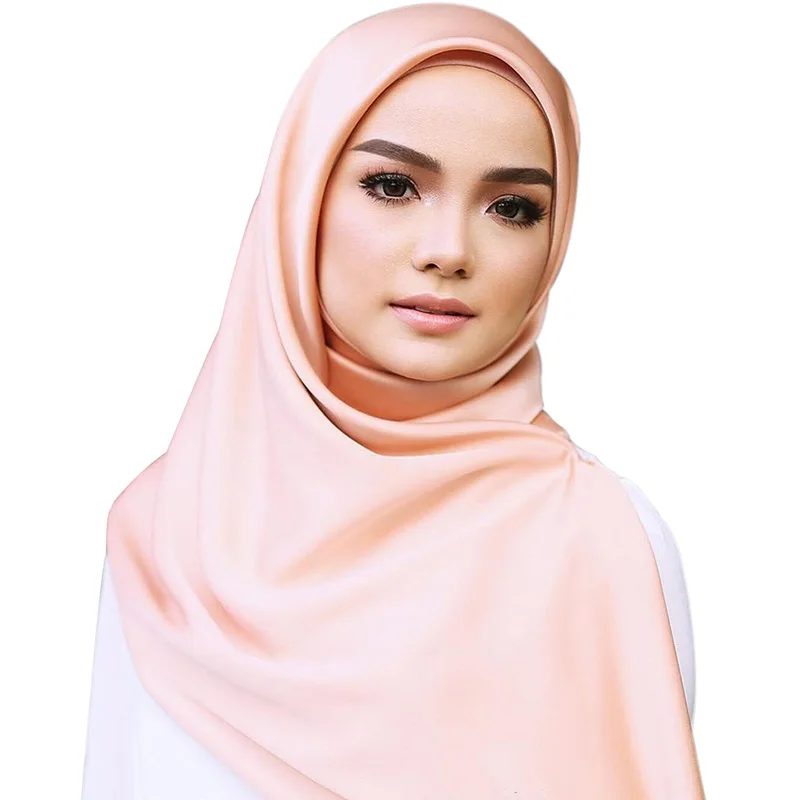 2021 spring and summer luxury 90*90CM silk scarf simple monochrome 100% silk scarf female fashion silk scarf sunscreen big shawl 5