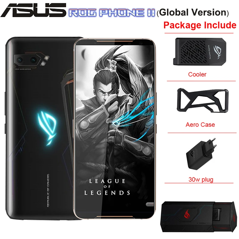  Global version ASUS ROG Phone 2 mobile phone 6.59” 8G 128G Snapdragon 855+ 48MP ROG Phone II ZS660K