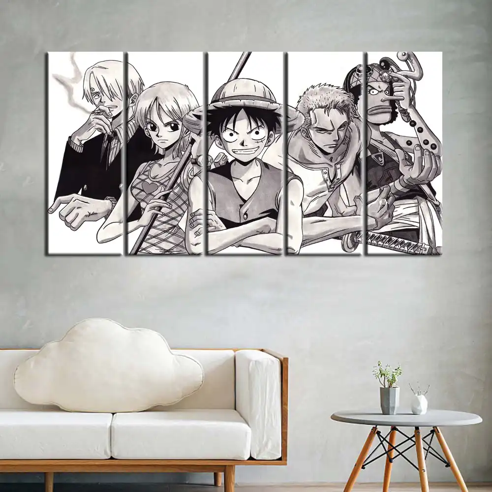 ワンピースアニメ絵画ルフィサンジゾロキャンバスアートワーク壁カバーのhd壁紙家の装飾壁のステッカーソファの背景の装飾 絵画 書道 Aliexpress