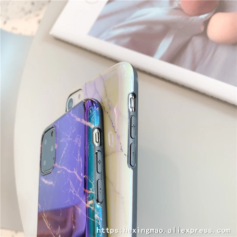 Цветной мраморный чехол для телефона Blue Ray для iphone 11promax XR XAMAX чехол для iphone 6 7 8 Plus Забавный геометрический комбинированный чехол s
