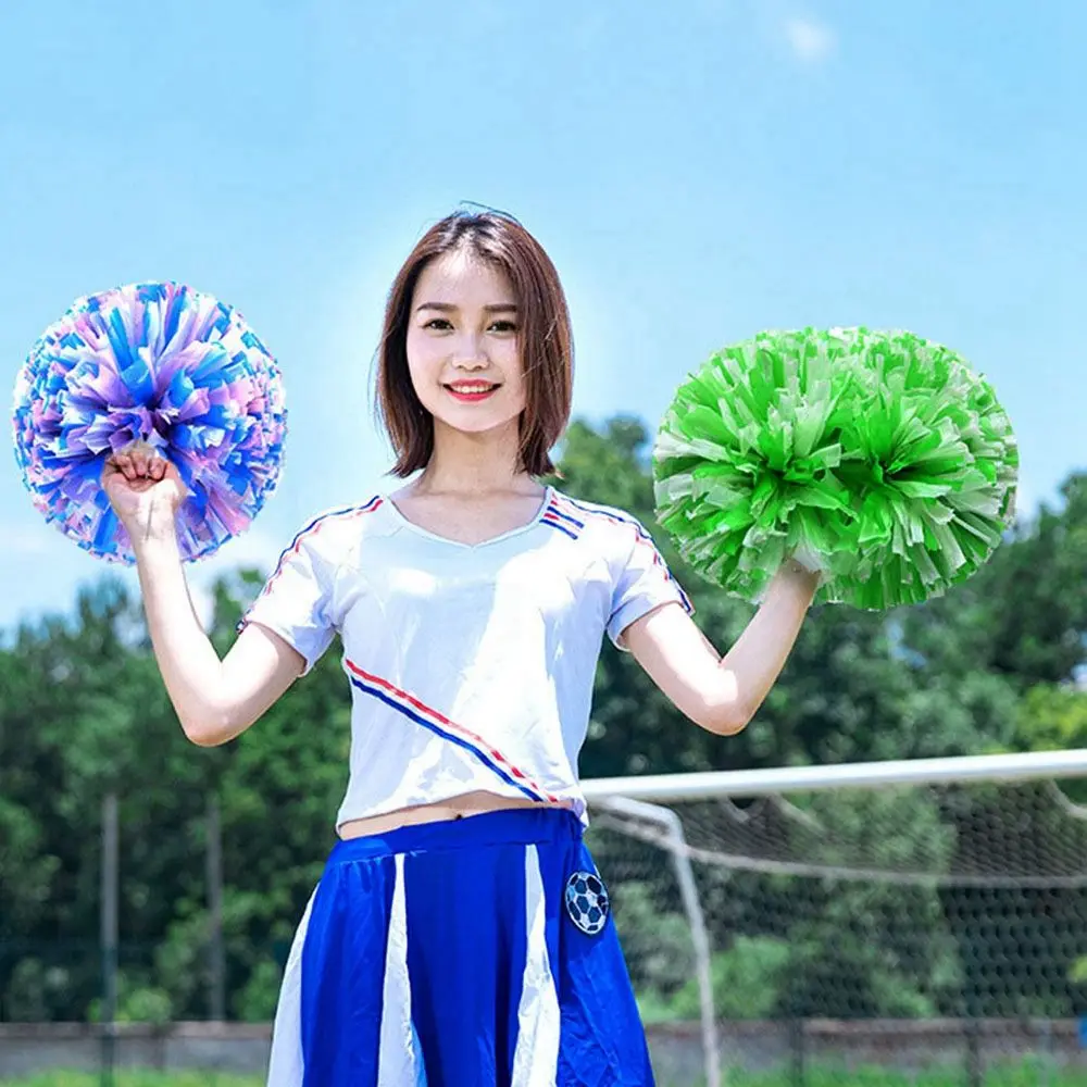 Competition Flower Double hole handle Cheerleader Pom Poms Dance Party Decorator Club Sport Supplies Cheerleading Cheering Ball