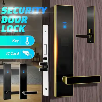 

Security Electronic Smart Door Lock Key+pad Card 2 Way Safe Home Entry Tools Swipe Mechanical Unlock Full Copper Lock Core