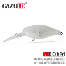 Accessoires de pêche vierges non peints, Leurre Crankbait, appâts artificiels 7g 88mm, bricolage ABS Transparent wobbler pêche à La carpe 