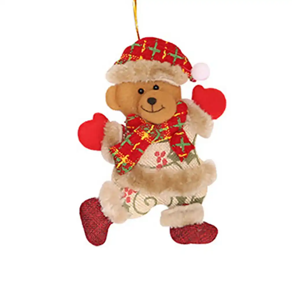 Osos De Dibujos Animados Colgantes De Arbol De Navidad Figuritas De Navidad Decoraciones De Navidad Baile Tela Munecas Regalos Exquisitos Aliexpress