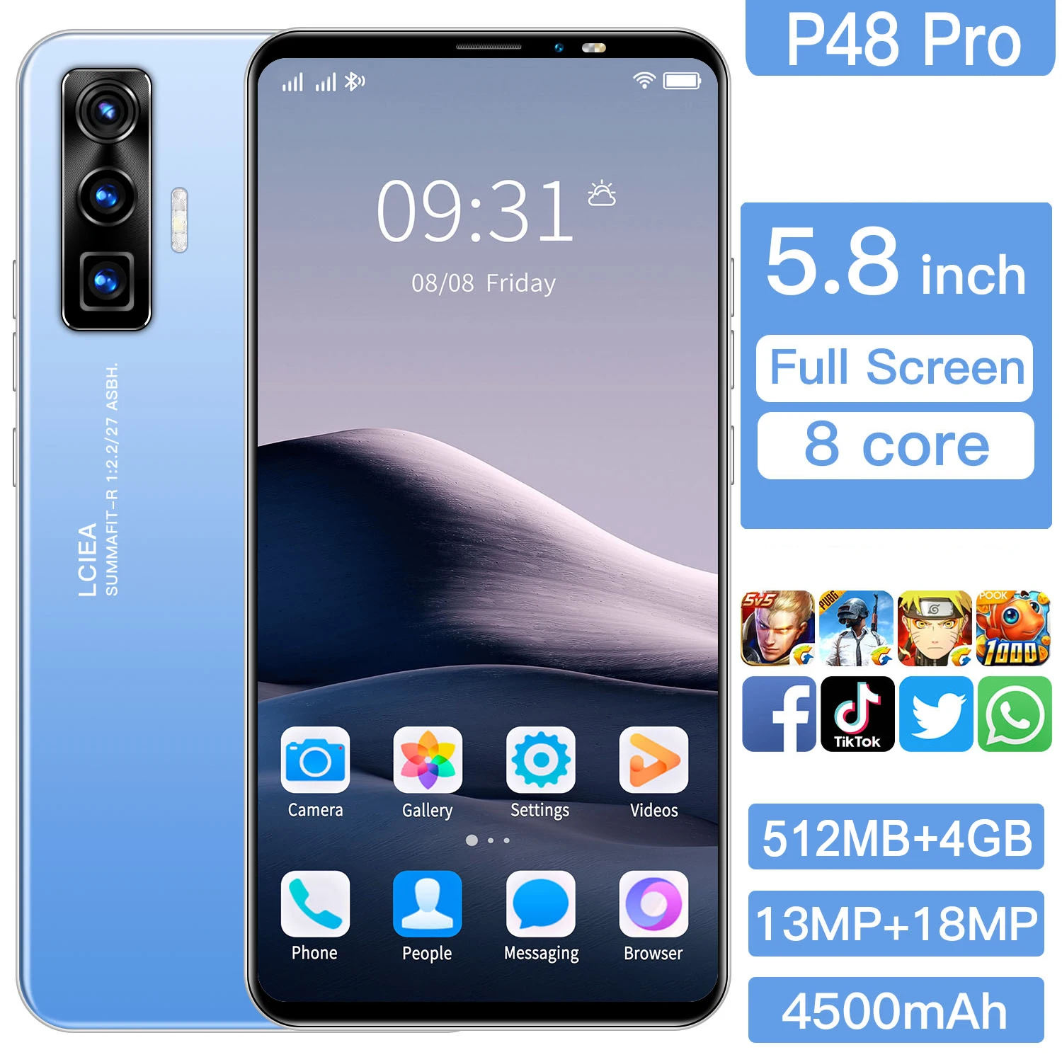 Дешевый смартфон P48Pro 5 8 дюймов 512 МБ ОЗУ 4 Гб ПЗУ Android телефон разблокированный