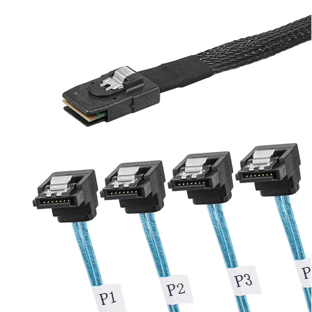 Mini Sas 36p Sff8087 To 4 Sata 7pin 90 Degrees Target Hard Disk Data